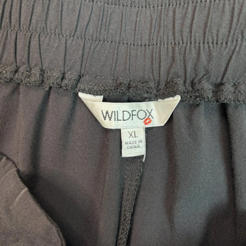 Wildfox Pull-On Shorts XL Black High-Rise Elastic Waist Pockets Casual Women's‎